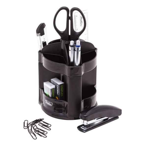 Органайзер настольный Hatber STANDARD 9 предметов  вращающийся черный , 